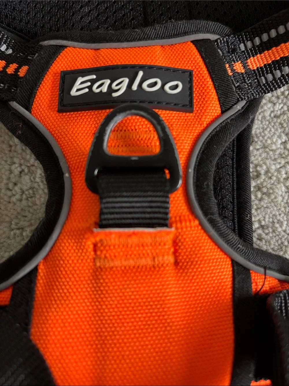 Eagloo Orange & Black Reflective Dog Harness Size Medium